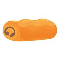 Swiss roll cake lying on white background vector