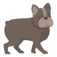 French bulldog walking side view illustration vector