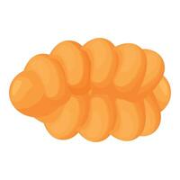 Delicious croissant forming a cloud shape on white background vector