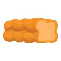 Freshly baked loaf of bread showing slices inside vector
