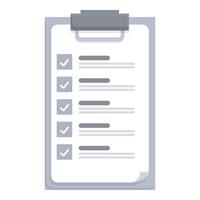 Clipboard showing check marks representing completing tasks vector