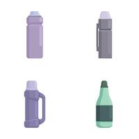 Set of four water bottles isolated on white background vector