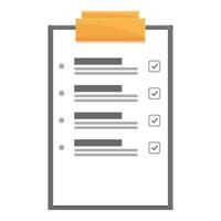 Clipboard showing checklist with check marks, task management and completion concept vector
