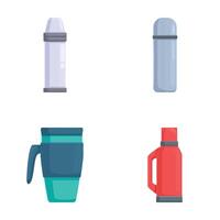 Set of various drink containers icons vector