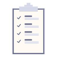 Clipboard with check marks showing completed tasks on paper vector
