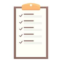 Clipboard showing check marks representing completing tasks vector