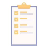 Clipboard showing check marks representing completed tasks vector