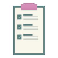 Clipboard showing completed checklist for task management and organization vector