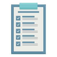 Clipboard showing completed checklist for business tasks vector