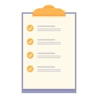 Clipboard showing completed checklist with check marks vector