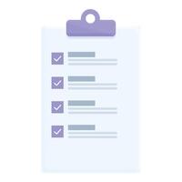 Clipboard with checklist showing completed tasks icon vector