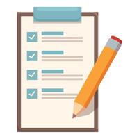 Shortlist with check marks and pencil taking notes vector