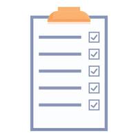 Clipboard showing check marks representing completed tasks vector