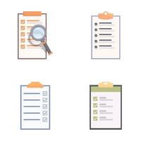 Set of flat design checklist icons vector