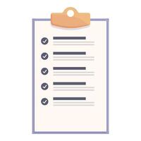 Clipboard showing checkmarked checklist for task management and business planning vector