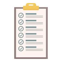 Clipboard showing check marks representing completed tasks in business project vector