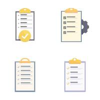 Set of flat design checklist icons vector