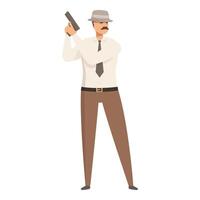 Man in a hat and suit is holding a gun vector