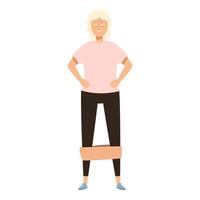 Senior woman exercising with elastic band at home vector