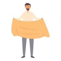 Marketing manager presenting new product on blank canvas banner vector