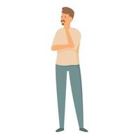 Man is pondering, touching his chin thoughtfully while making a decision vector