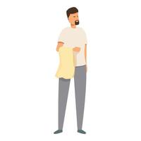 Man holding towel after showering is drying himself vector