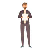 Young man is showing a blank paper sheet, perfect for your text or design vector
