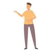 Electrician holding cable smiling fixing electricity problem vector
