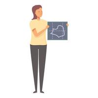 Female scientist showing graph on board illustration vector