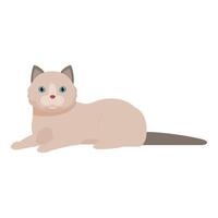 Cute ragdoll cat relaxing on the floor vector