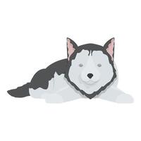 Cute husky puppy dog sleeping and resting vector