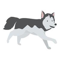Happy husky dog running with tongue out vector