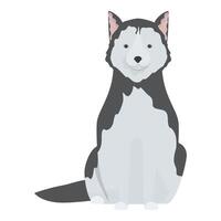 Happy husky dog sitting with tongue out and wagging tail vector