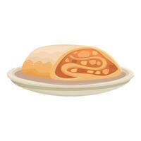 Apple strudel lying on a plate vector