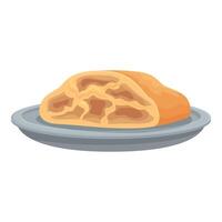 Delicious apple strudel being served on a round plate vector