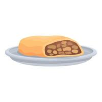 Apple strudel resting on a plate is waiting to be eaten vector