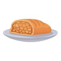 Apple strudel being served on a plate vector