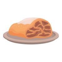 Delicious apple strudel resting on a plate vector