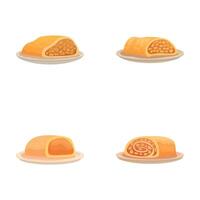 Assorted bread rolls illustrations vector