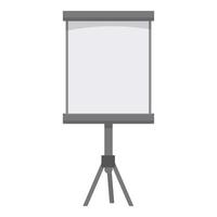 Blank white projection screen standing on tripod for presentation vector