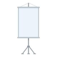 Blank projection screen standing on tripod for presentation vector