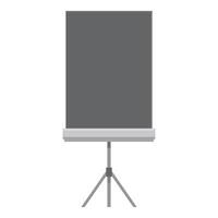 Blank projection screen standing on tripod for presentations and conferences vector
