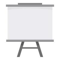 Empty whiteboard presentation screen standing on a tripod vector