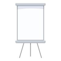 Blank white projection screen standing on a tripod for presentations vector