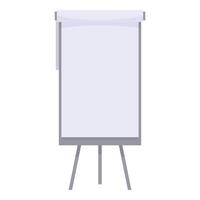 Whiteboard with empty paper sheet is standing on tripod vector