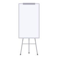 Empty whiteboard is standing on a tripod in the meeting room vector