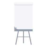 Empty whiteboard on wooden tripod for project presentation vector