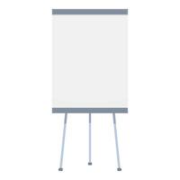Empty whiteboard is standing on a tripod in the meeting room vector