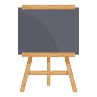 Empty blackboard on wooden easel standing on floor for drawing and writing vector