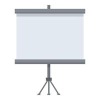 Blank projection screen standing on tripod for presentation in meeting room vector